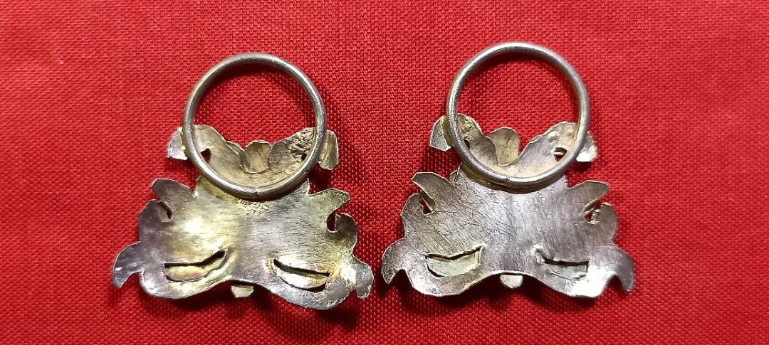 A Pair of Old Peranakan Straits Chinese Silver Jewelry Women s