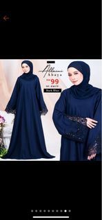Abaya Nude & Dark Blue