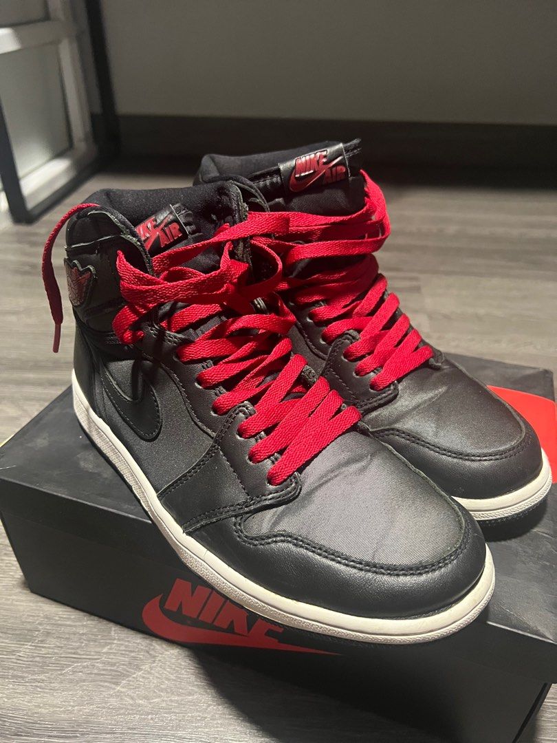 Air Jordan 1 Retro High OG Black Satin Gym Red