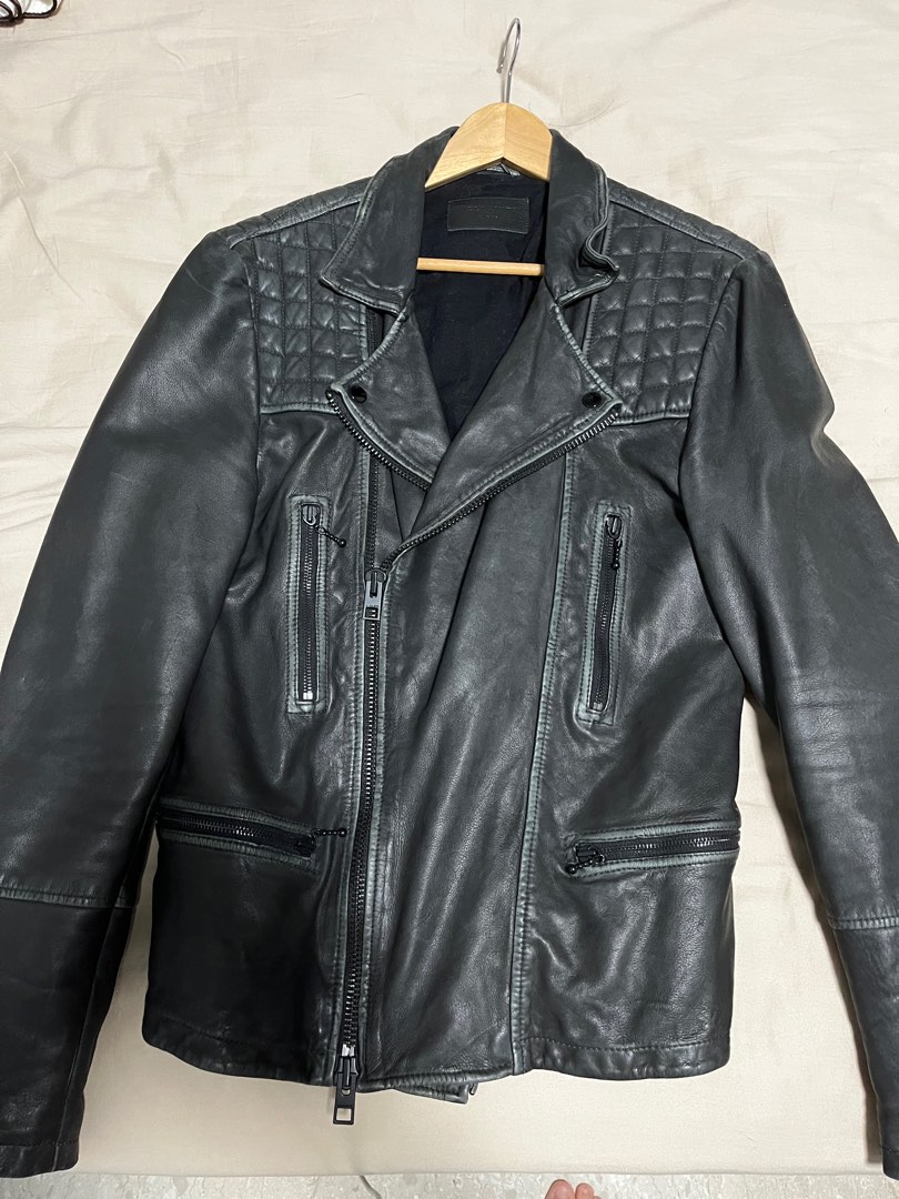 ALL SAINTS AKIRA Leather Jacket EXTRA SMALL Mens Biker Bomber Celebrity  Clay XS | eBay
