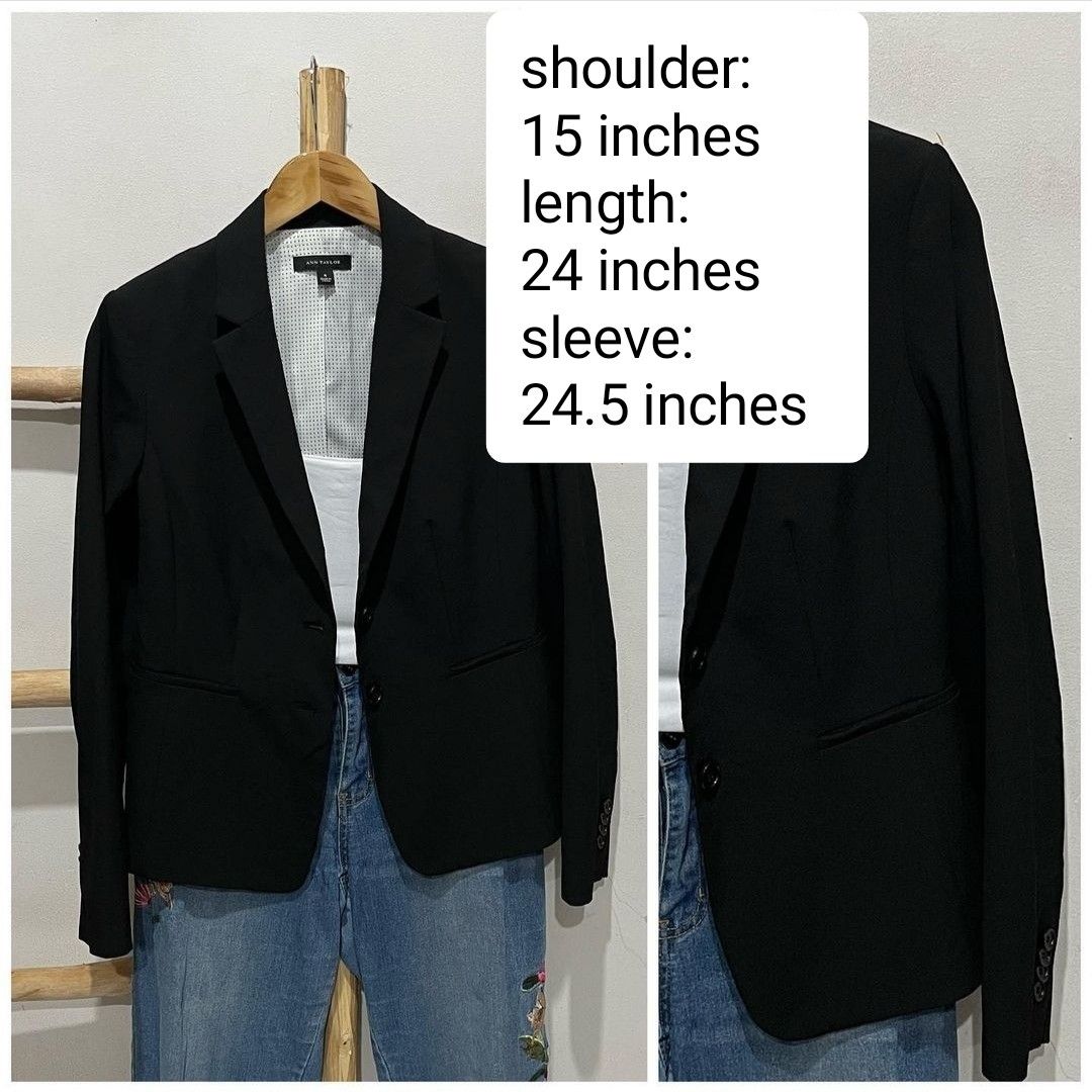 Ann taylor blazer size new arrivals chart