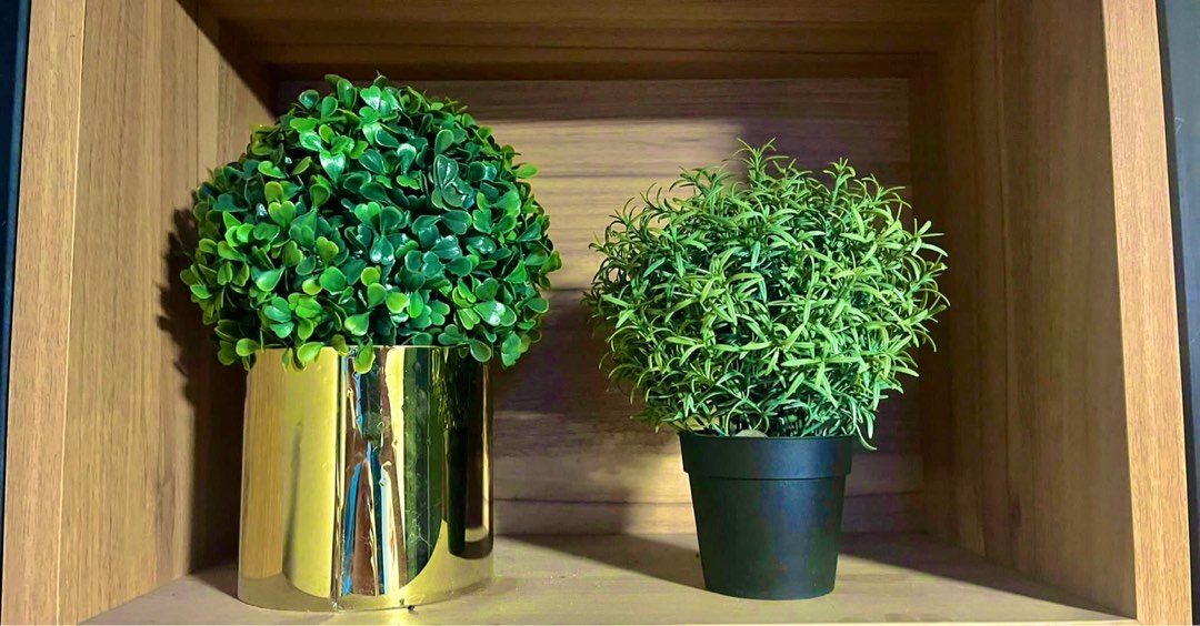 Artificial Plant Ball and IKEA FEJKA Artificial potted plant, Rosemary, 9 cm, Furniture & Home