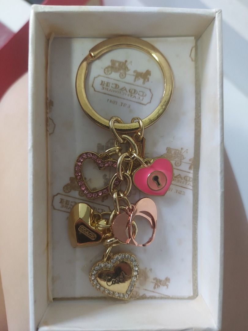 Coach Boxed Glitter Leather Loop Keychain and 26 similar items