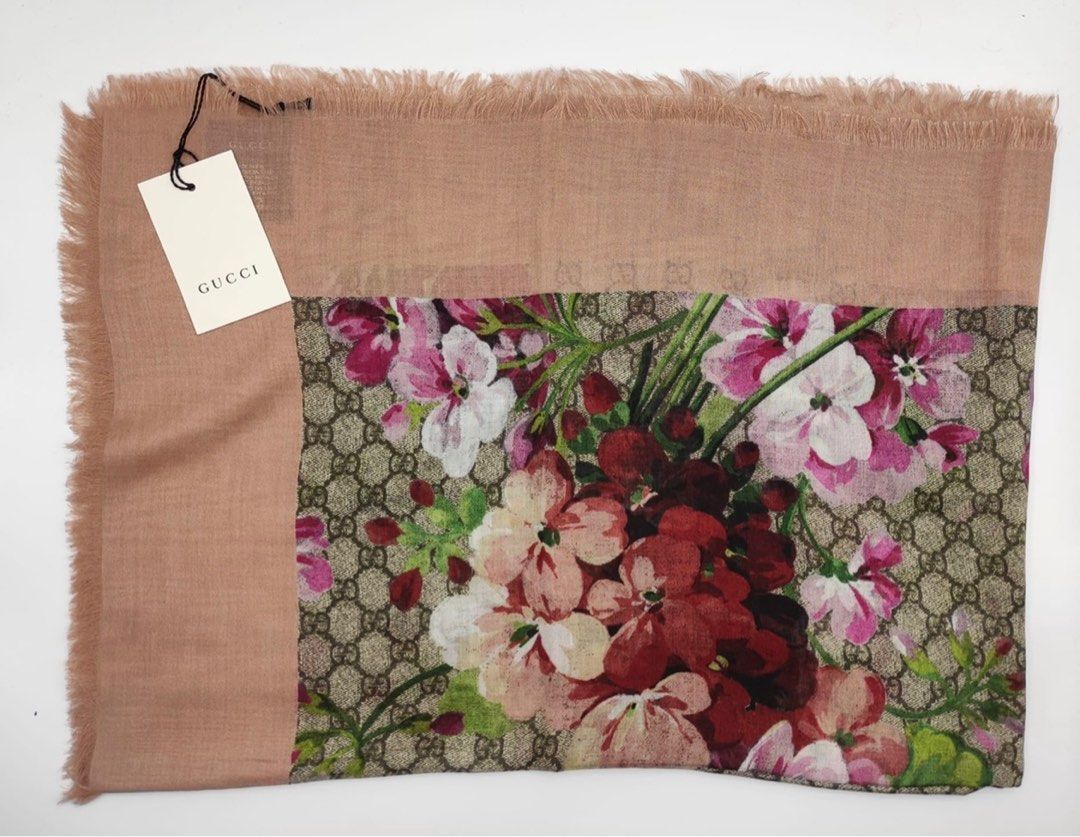 Gg blooms print silk scarf hot sale