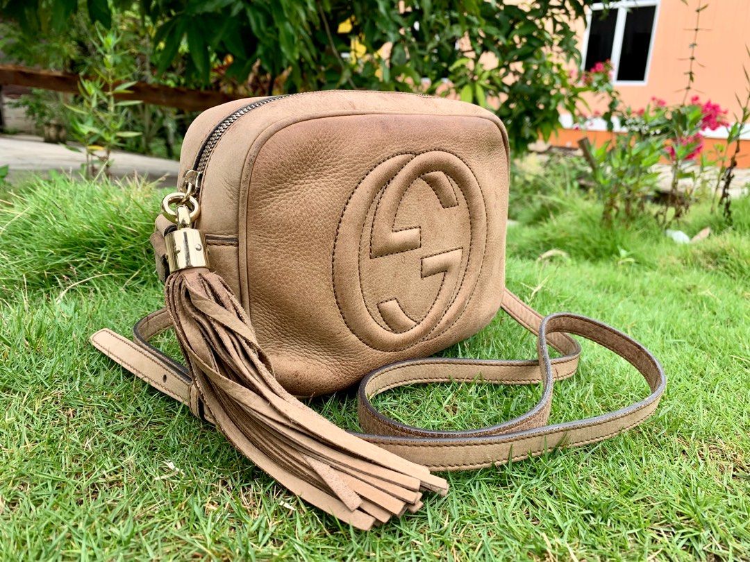 Authentic Gucci Soho Disco Nubuck Leather Crossbody Bag Luxury