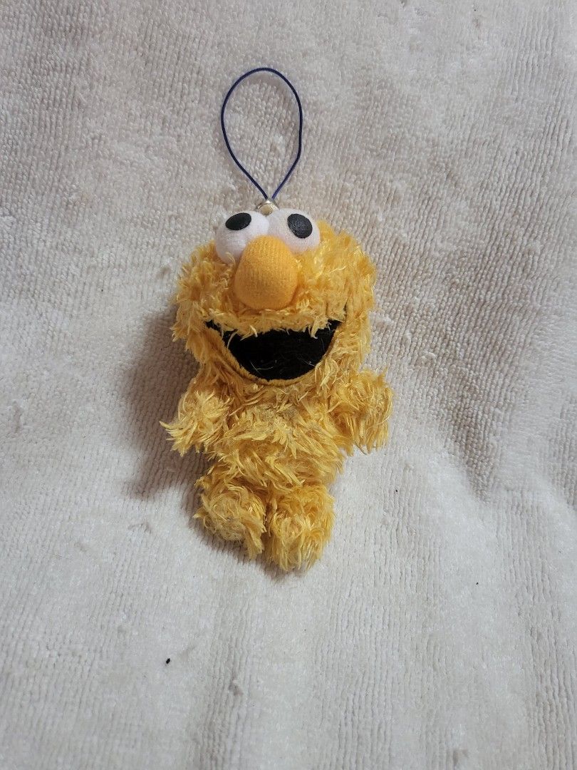 Authentic Rare Sesame Street Yellow Elmo Plush Soft Toy Bag Charm / Bag