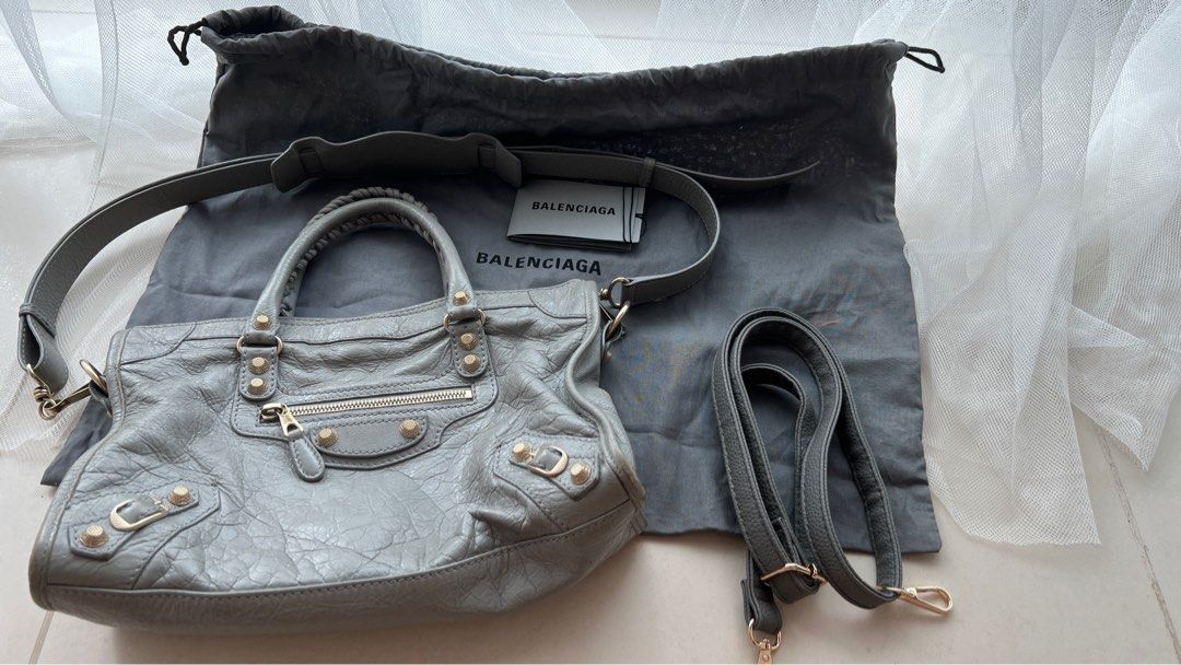 Balenciaga City Bag small light grey, Luxury, Bags & Wallets on Carousell