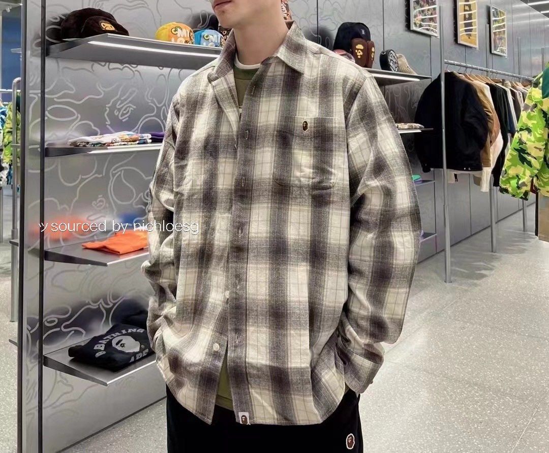 BAPE APE HEAD ONE POINT FLANNEL CHECK SHIRT