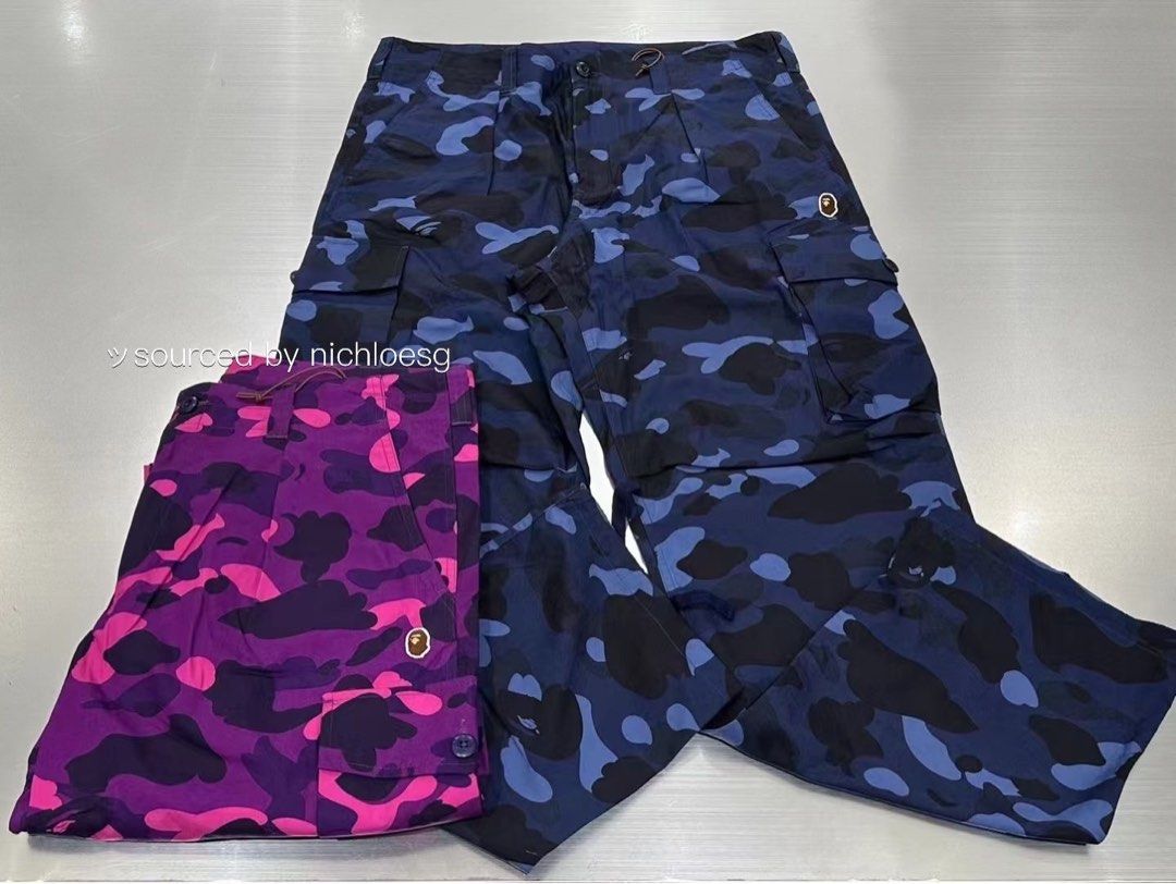 Bape purple hot sale camo pants
