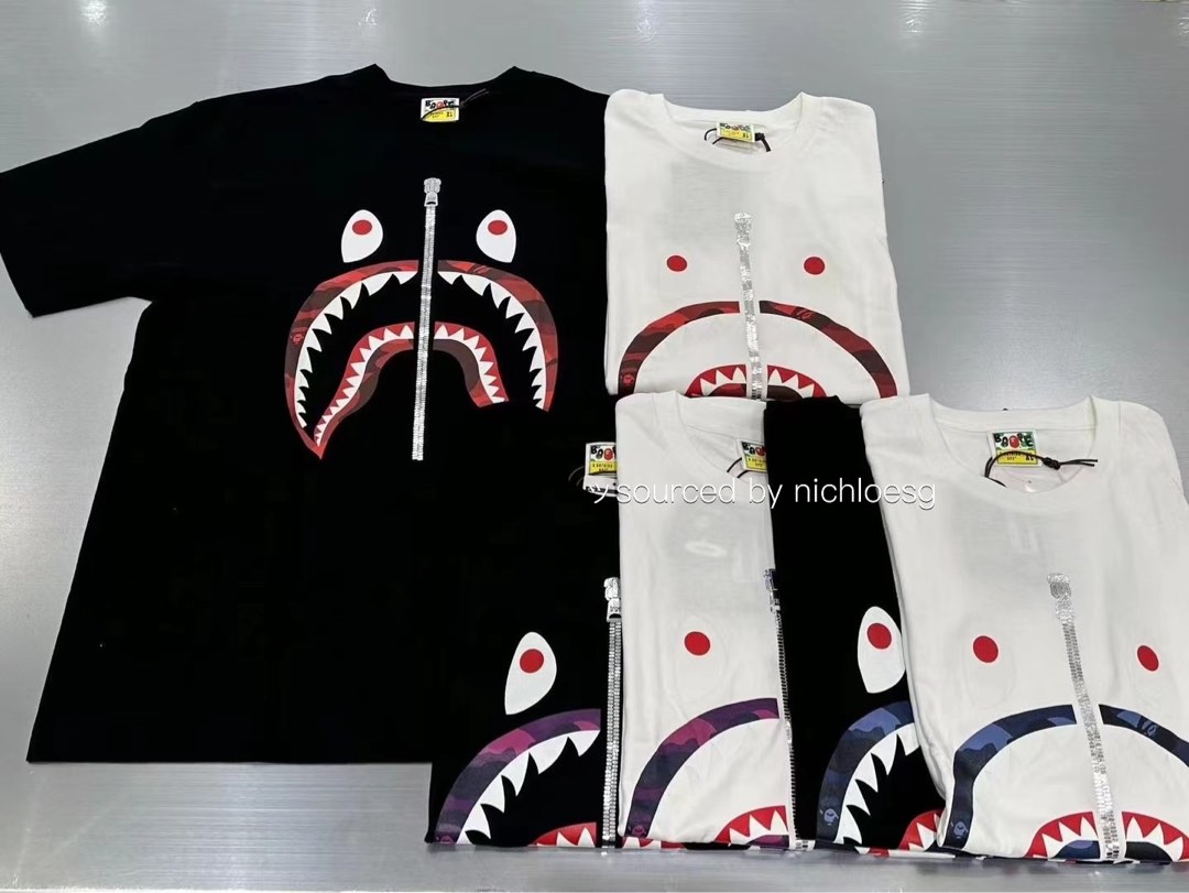 Bape color camo shark tee clearance