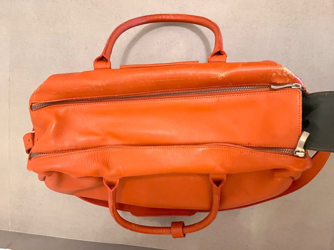 Pure leather sales duffle bag