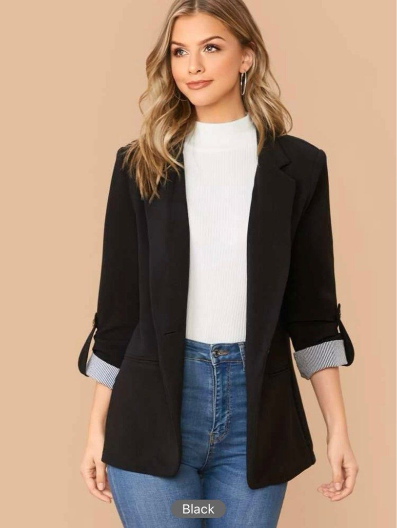 Black Blazer (Category: Coats, Jackets and Outerwear) located in Singapore. Submitted by th4thmonth (Listing ID 1257779607, Image 1). Description: Black blazer from SHEIN. Selling cause I accidentally bought an extra piece. SHEIN is selling at $24. Letting this go at $20 (fast deal @ $18 with no questions asked). .