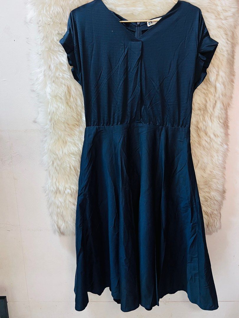Blue Water Flow Casual One Piece Dress Knee Length for Women main image 0