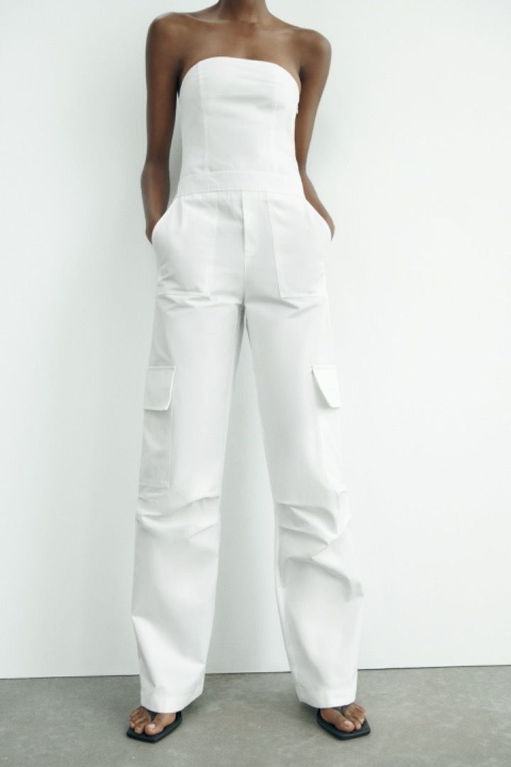 BNWT ZARA white cargo jumpsuit (Category: Jumpsuits) located in Manila. Submitted by destashingmystuff (Listing ID 1257855363, Image 2). Description: .