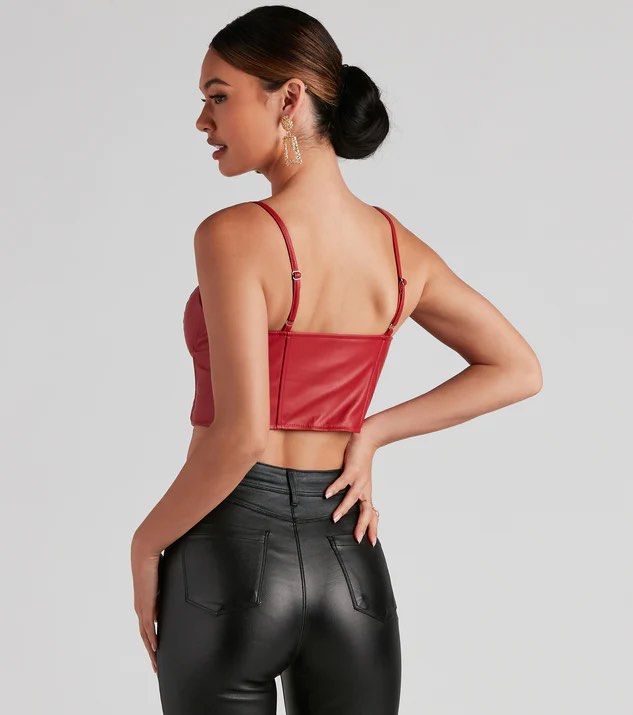 Bold Moment Faux Leather Corset Top