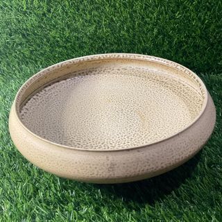 Bonsai Ikebana Stoneware Yellow Speckled Pattern Pot Vase Serving Bowl with Signature Markings 12” x 4.5” inches - P599.00