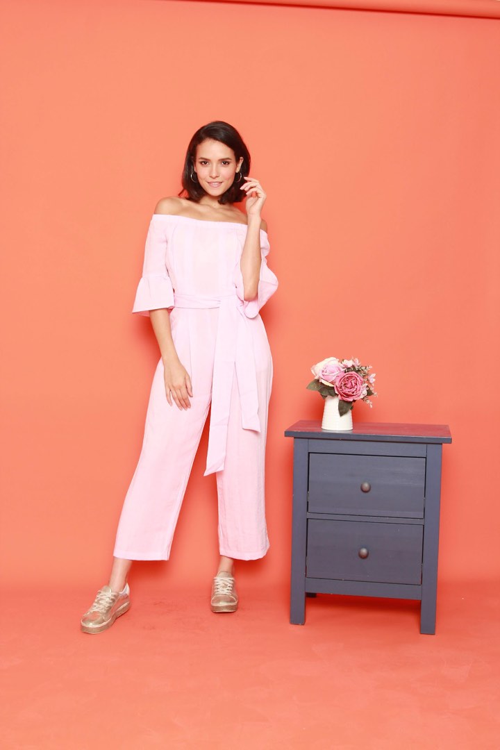 Pink brand jumpsuit hotsell
