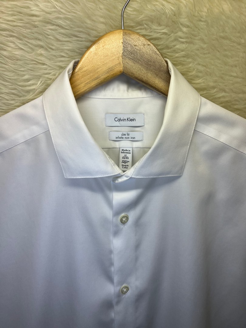 Calvin Klein White longsleeves Slimfit XL infinite non iron pearly