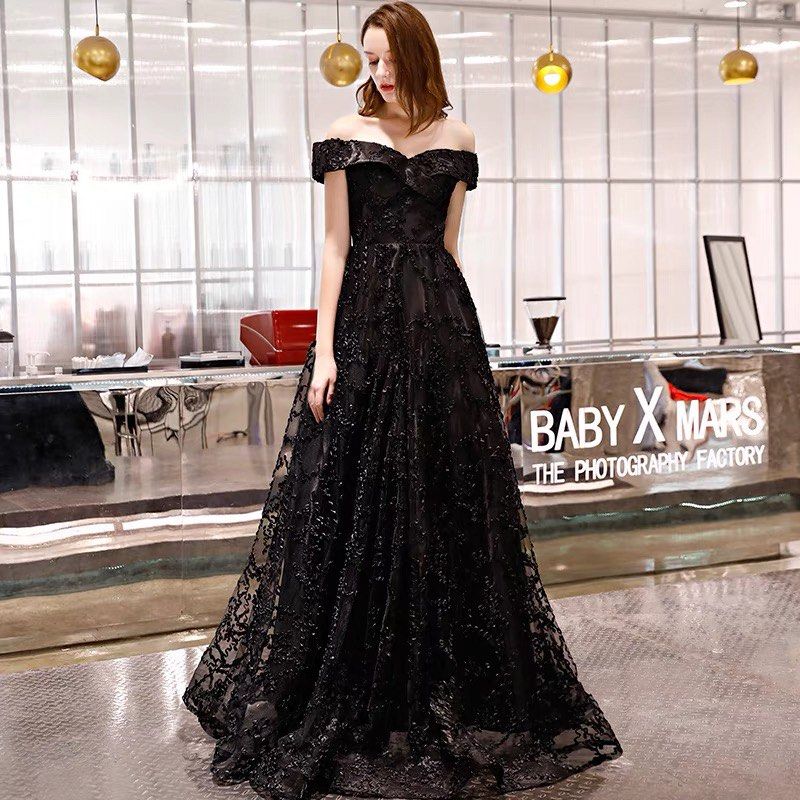 Luxury Black Evening Gown – D&D Clothing