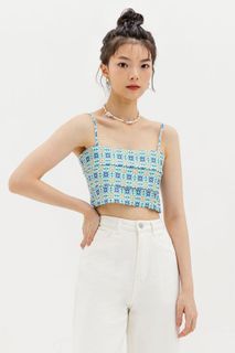 Cecile Strapless Top Blue