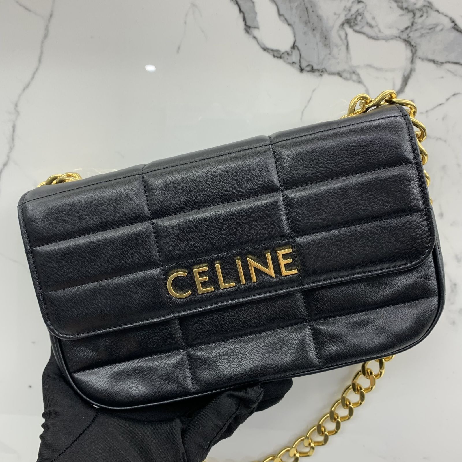 Celine black clutch shop