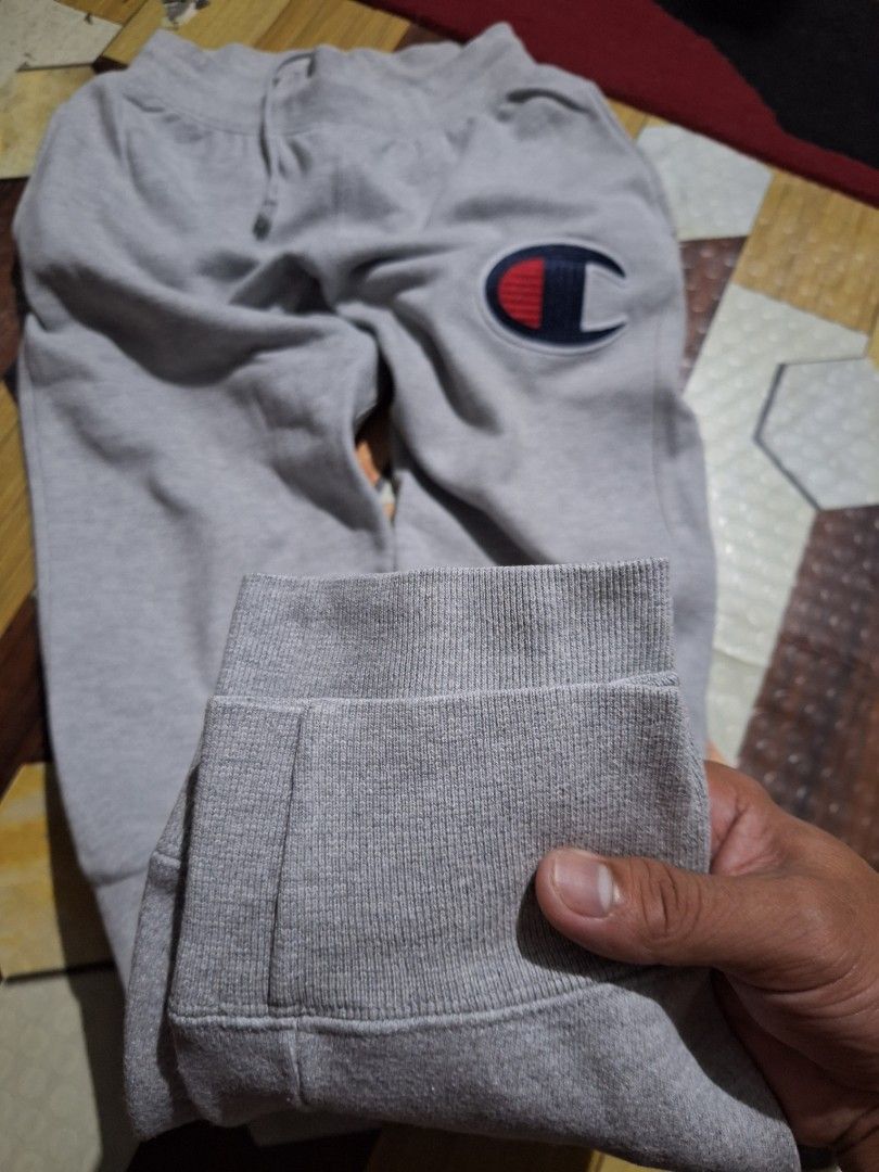 CHAMPION Reverse Weave Big C Chenille Logo Gray Mens Sweatpants