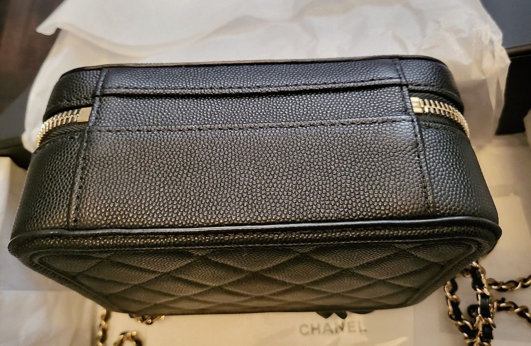 Special price this week Chanel filigree vanity full Caviar bag LGHW small