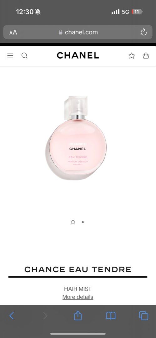 Authentic Chanel Chance Eau Tendre Hair Mist 35ml/1.2oz, Beauty & Personal  Care, Face, Face Care on Carousell