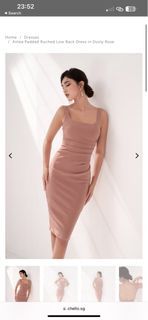 Chello Airlea Padded Ruched Low Back Dress