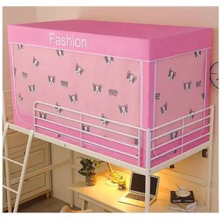 Cloth sliding bunk bed mosquito net pink slightly ised