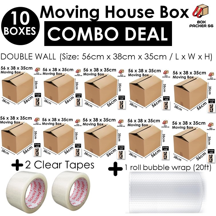 Combo deal 10 carton boxes double wall house moving, office moving ...