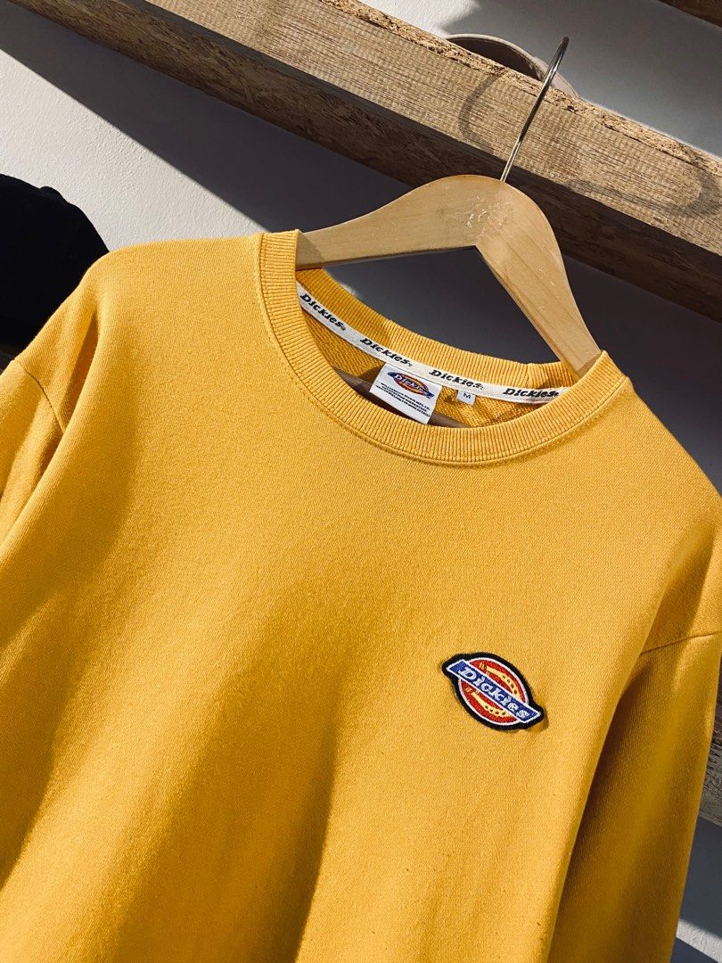 Dickies Sweatshirt Mustard Yellow Small Patches Logo