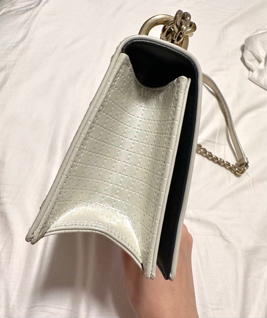 Dior Diorama White Pearl Patent Leather Crossbody Bag, 60% OFF