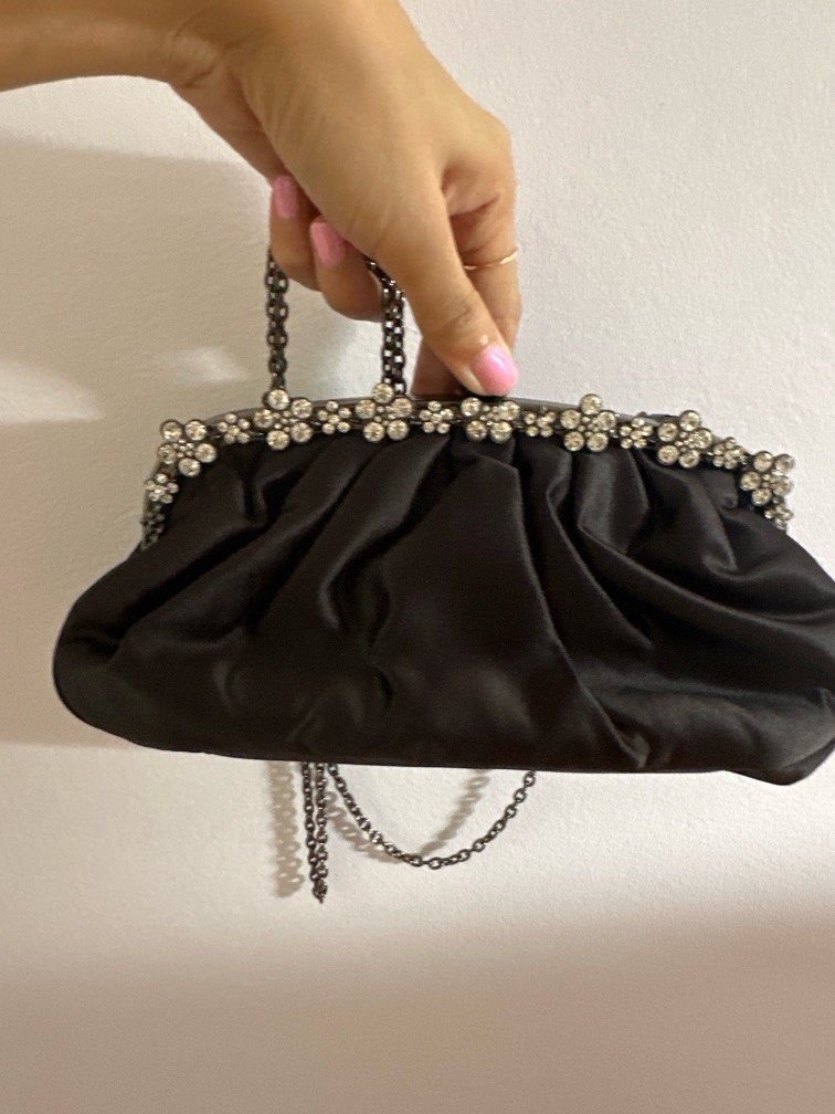 Elegant black clutch bag hot sale