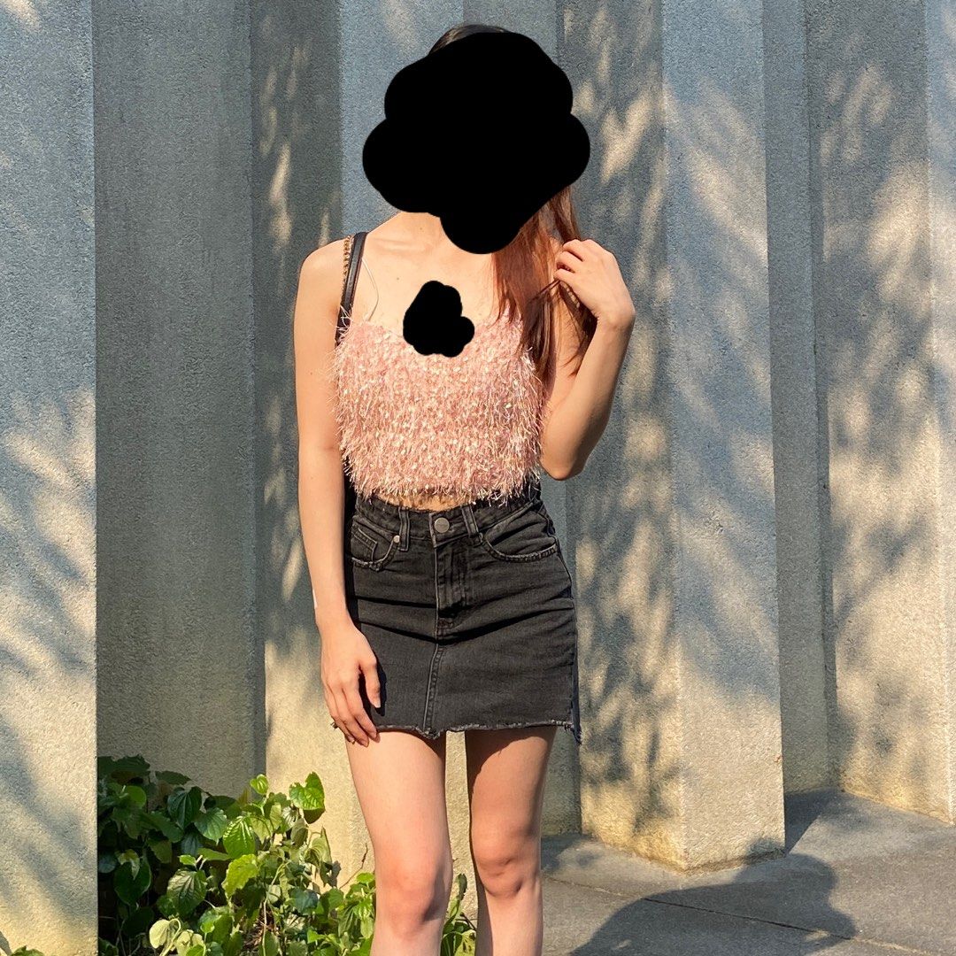 Black denim skirt factorie clearance