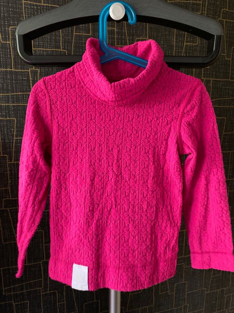Fleece sweater for girls Light Pink Dark Pink White