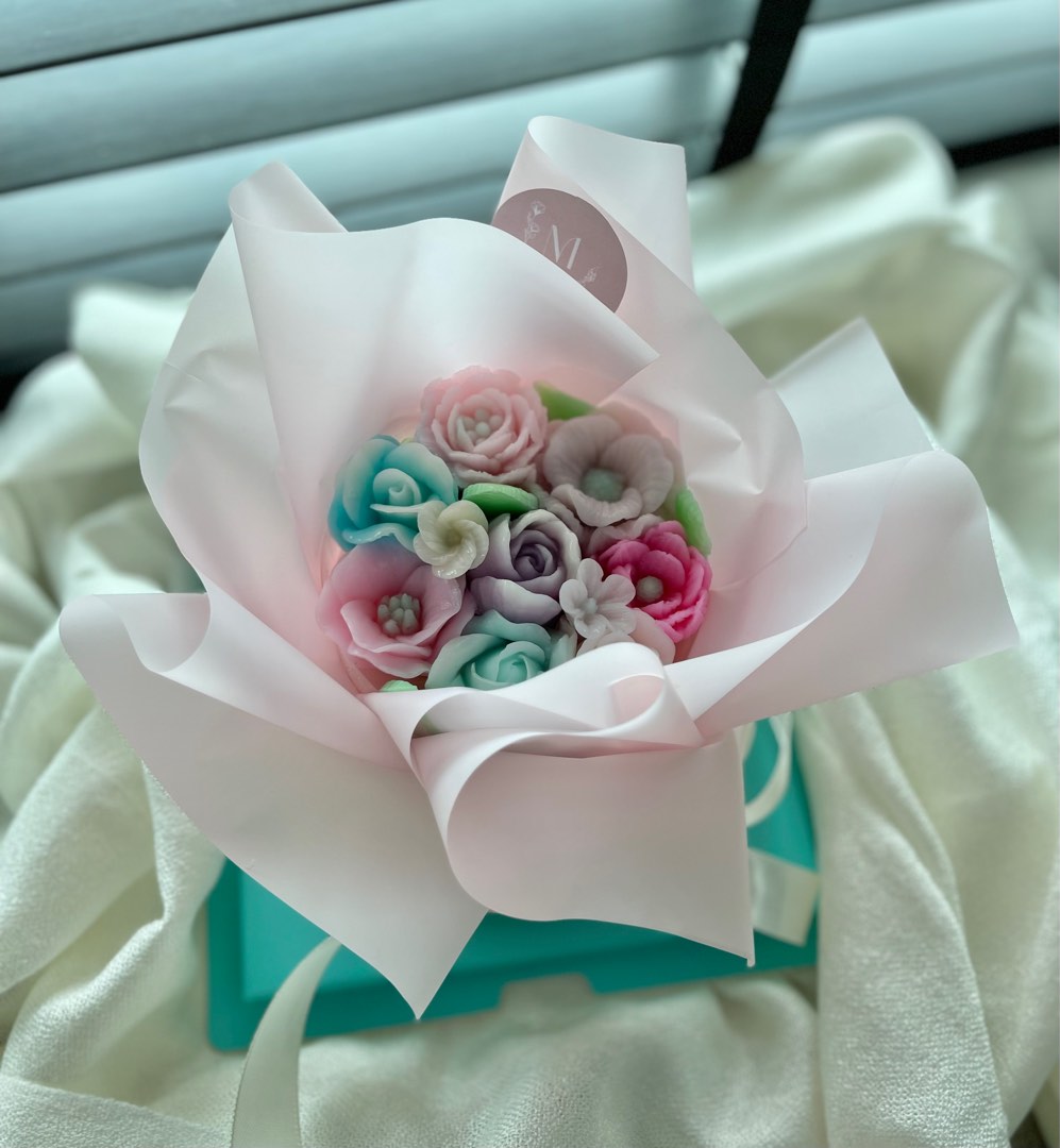 Flower Bouquet Cake Edible Flower Cake Jelly Flower Cake, Food