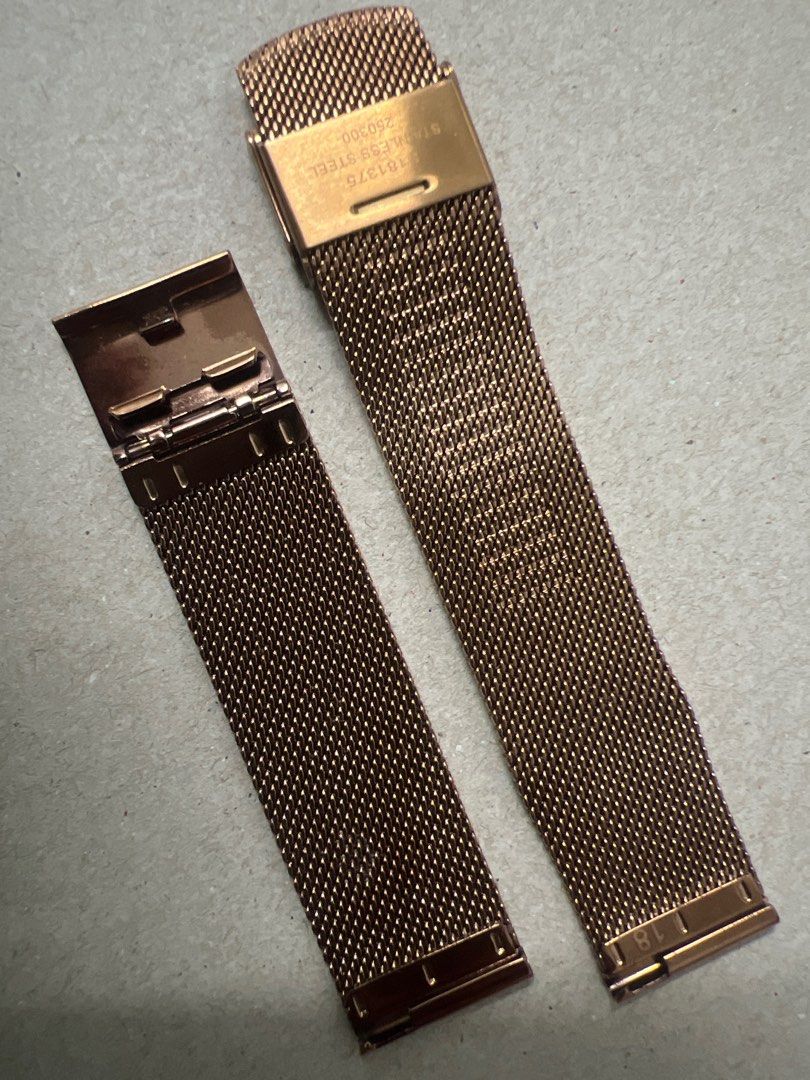 Fossil Stainless Steel 18mm Watch Strap Rose Gold