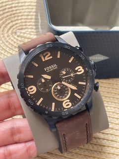🇺🇸✈️Fossil US Nate Chronograph Brown Leather Stainless Steel Men’s Watch! Arrived from US!