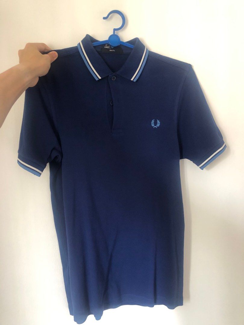 Fred perry navy short sleeve shirt shop