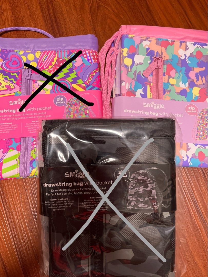 Smiggle drawstring bag with pocket sales