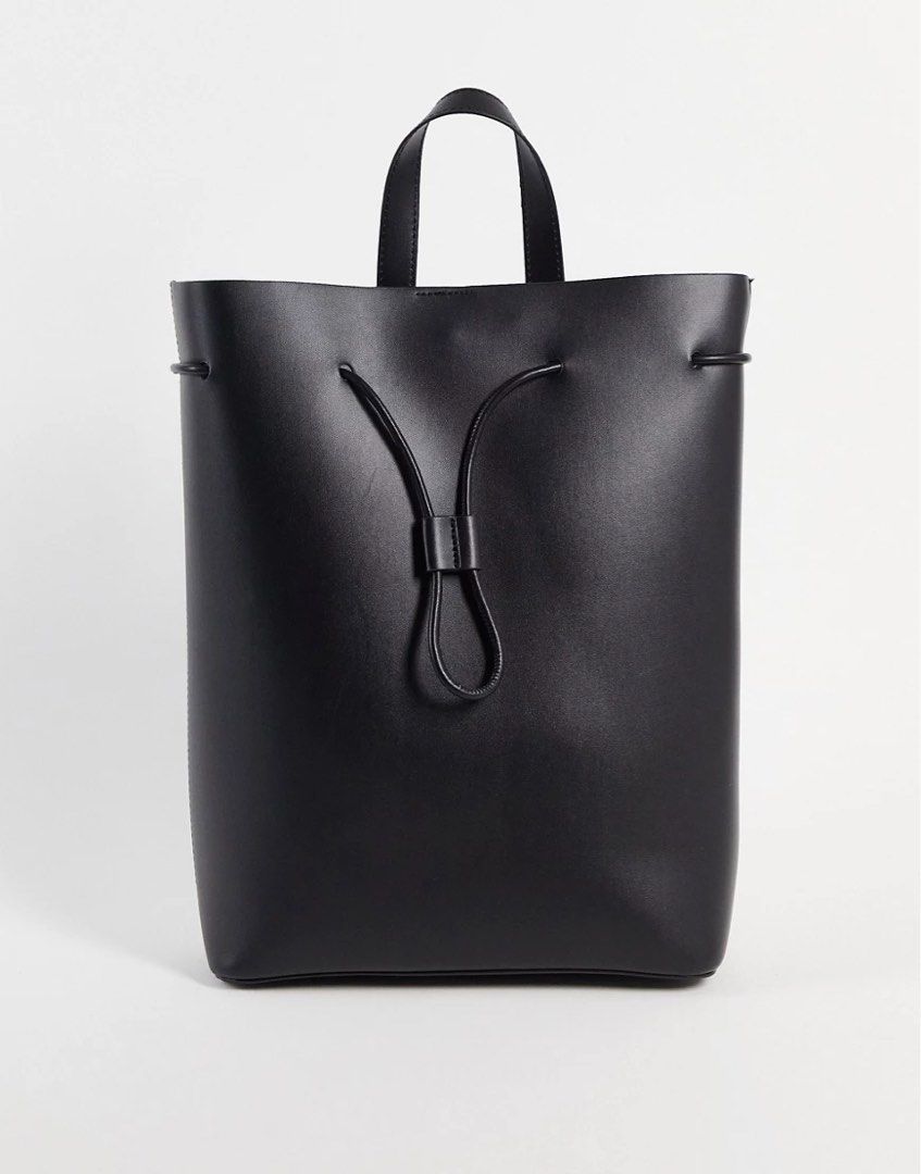French Connection Drawstring Vegan Leather Backpack