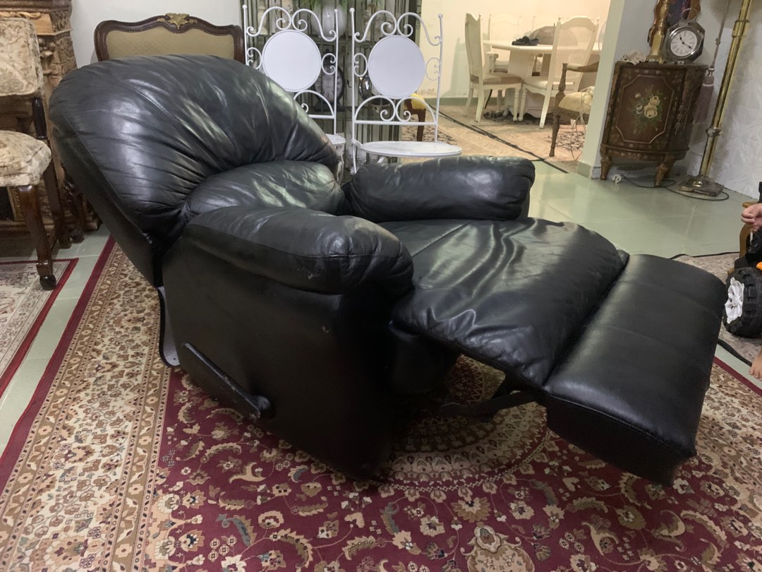 Full leather recliner single sofa, Furniture & Home Living, Furniture, Sofas on Carousell