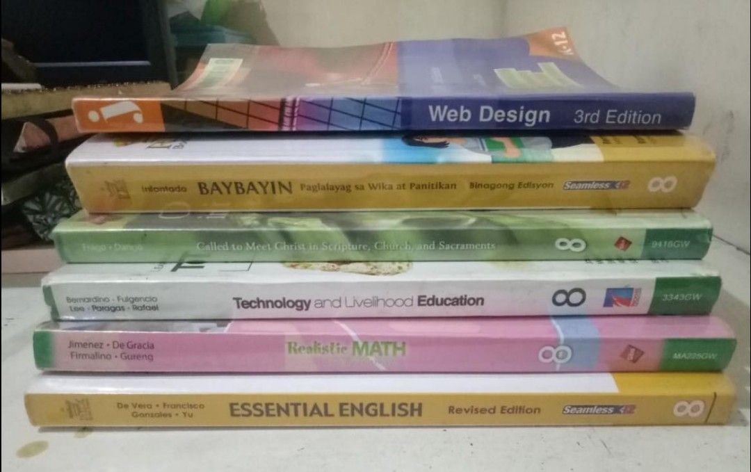 Grade 8 Books (Category: Textbooks) located in Quezon City. Submitted by mylsyu (Listing ID 1257740116, Image 1). Description: 📌Books for Grade 8 ❗Php 150.00/book 📌Subjects are follows: -TLE -Christian Living -Filipino -Math -English -Computer - "SOLD" -Science **All books are slightly used **Good condition **Complete pages **With plastic cover Flaws: -Science book no cover but pages are complete. -Other books some highlights..