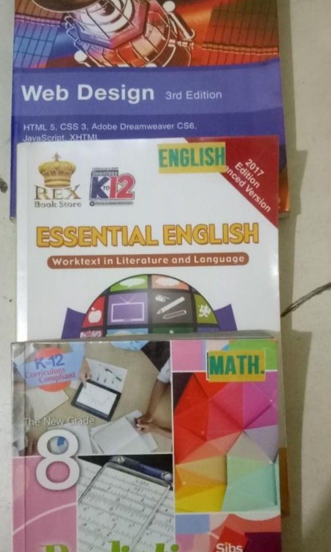 Grade 8 Books (Category: Textbooks) located in Quezon City. Submitted by mylsyu (Listing ID 1257740116, Image 3). Description: 📌Books for Grade 8 ❗Php 150.00/book 📌Subjects are follows: -TLE -Christian Living -Filipino -Math -English -Computer - "SOLD" -Science **All books are slightly used **Good condition **Complete pages **With plastic cover Flaws: -Science book no cover but pages are complete. -Other books some highlights..