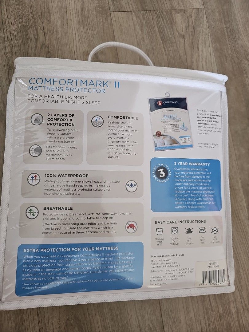 Guardsman mattress protector king size, Furniture & Home Living