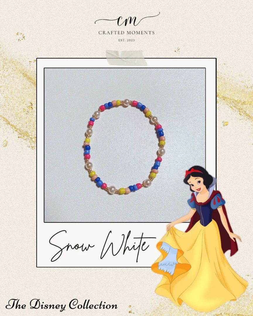 Handmade Beaded Bracelet Snow White Disney