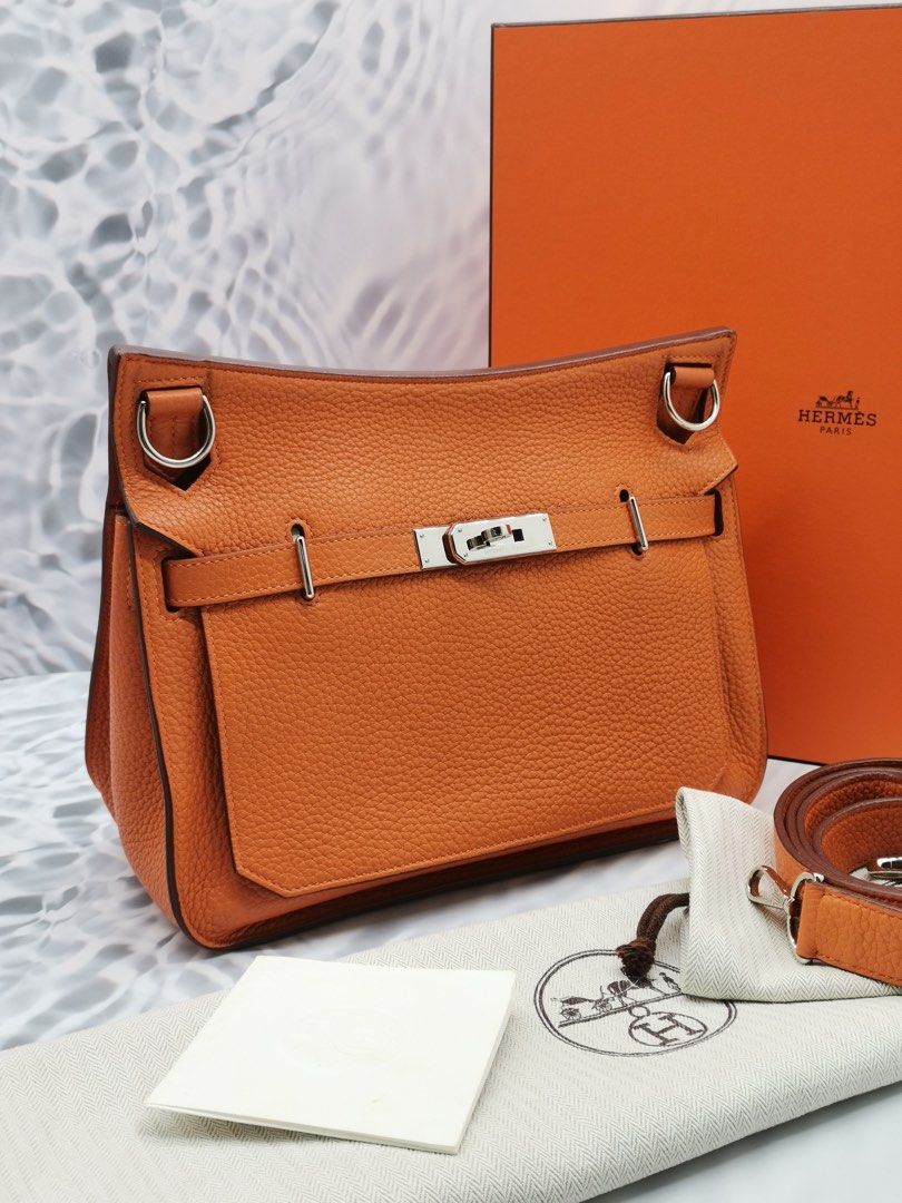 Hermes Orange Togo Leather Palladium Hardware Jypsiere 34 Bag