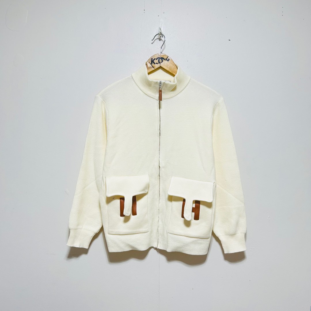 hermes knitted jacket, Luxury, Apparel on Carousell