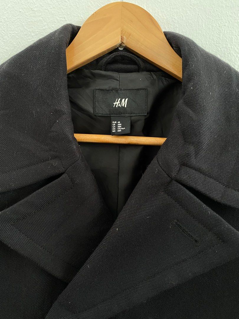 H M men peacoat double collar jacket